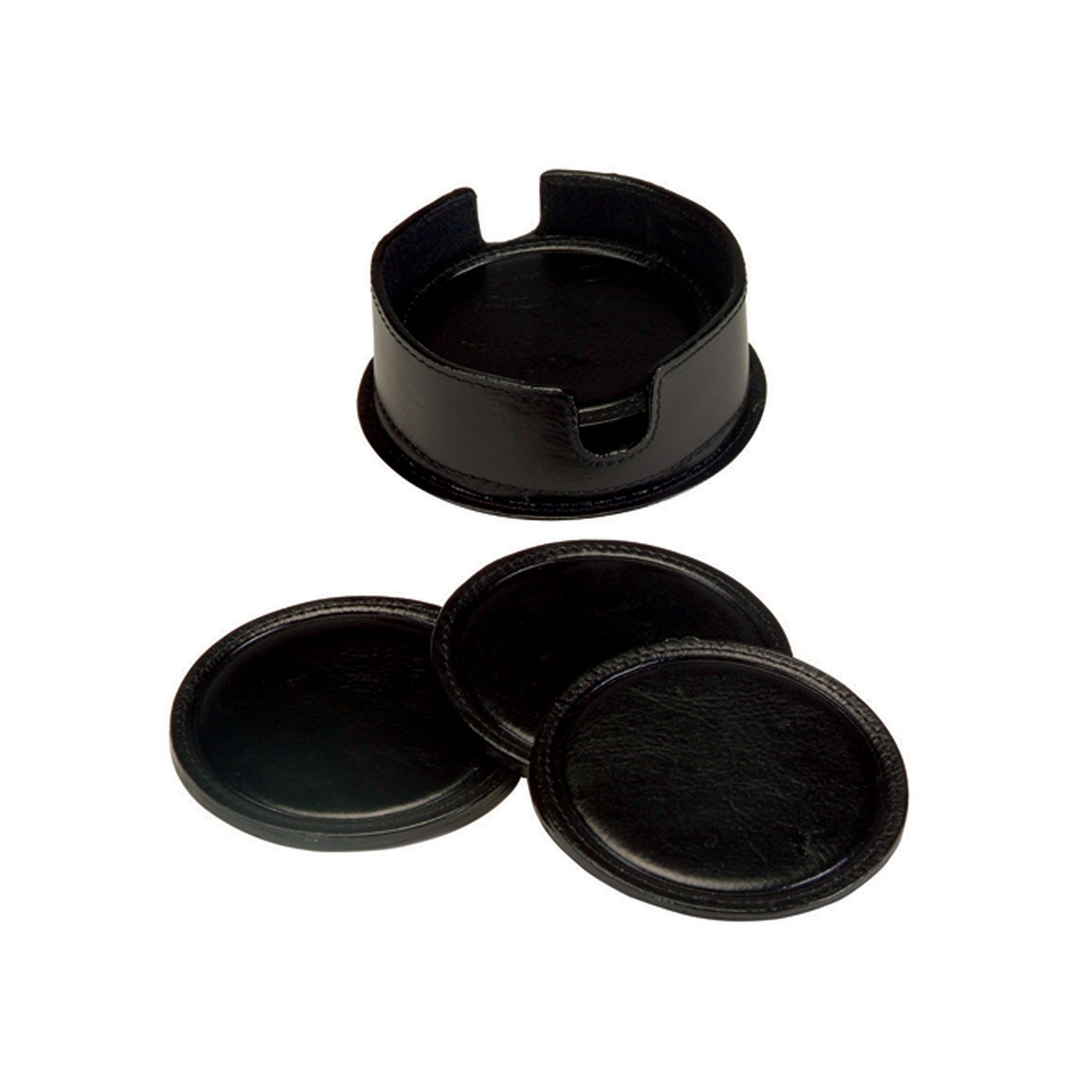Royce Leather 7-pc. Coaster Set, Black