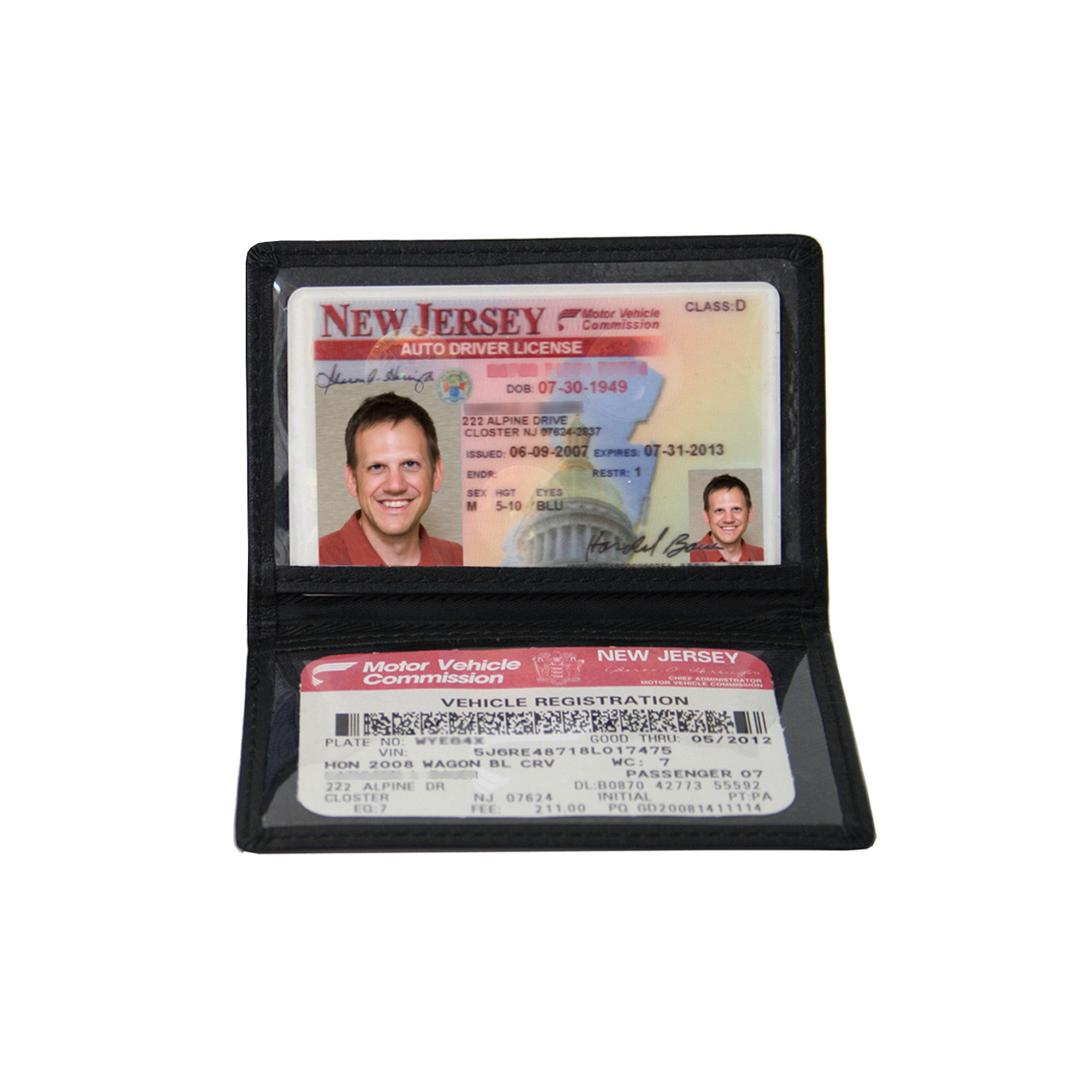 Royce Leather Mini ID Case, Black
