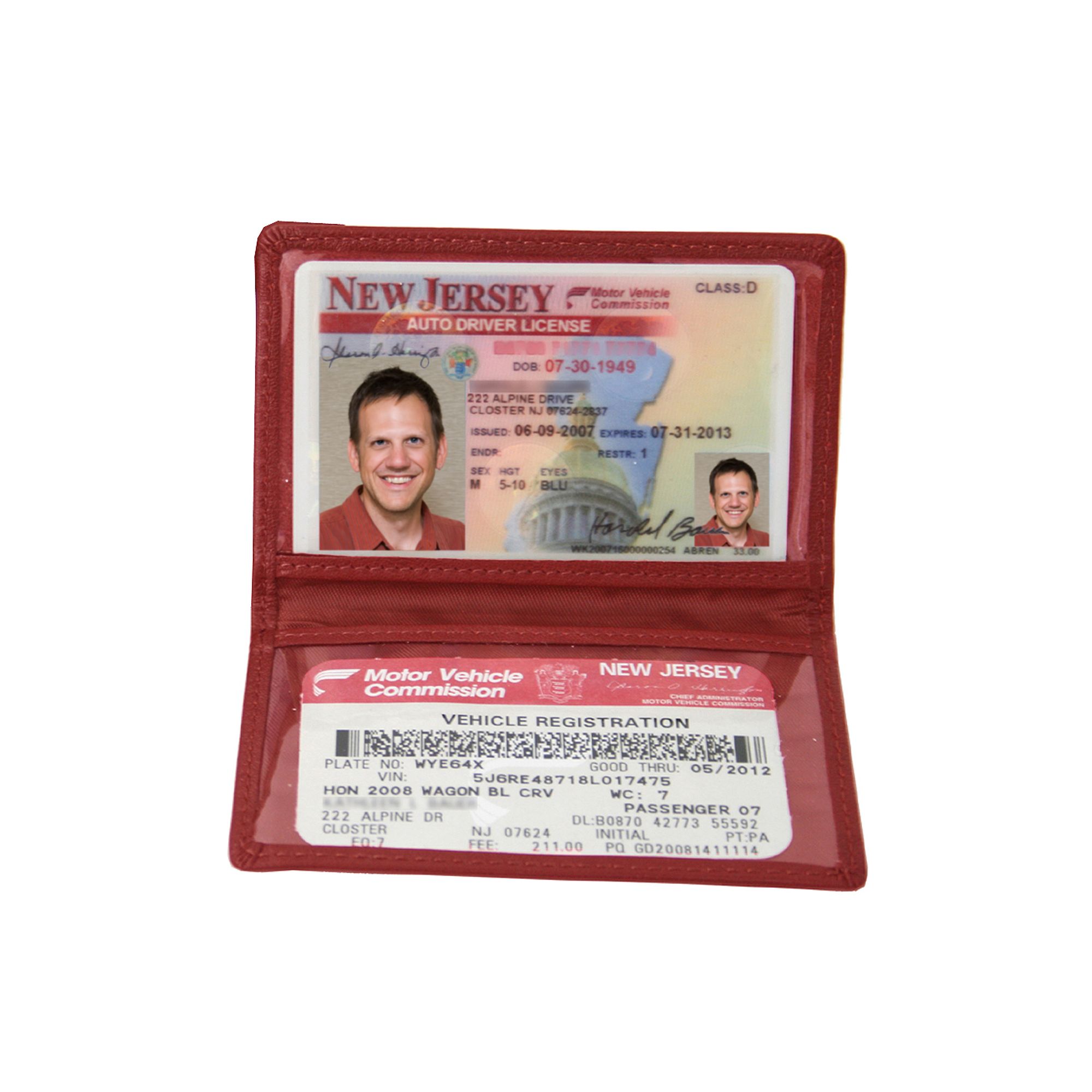 Royce Leather Mini ID Case, Red