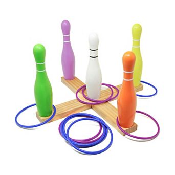 AREYOUGAMECOM Lawn Bowling & Ring Toss Outdoor Game Set