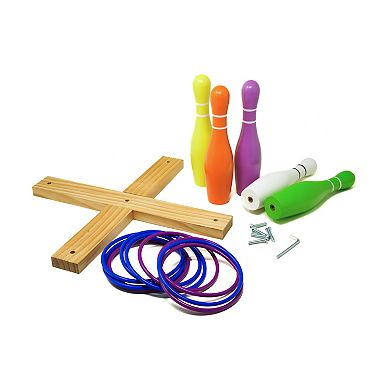 AREYOUGAMECOM Lawn Bowling & Ring Toss Outdoor Game Set