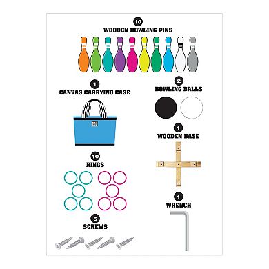 AREYOUGAMECOM Lawn Bowling & Ring Toss Outdoor Game Set