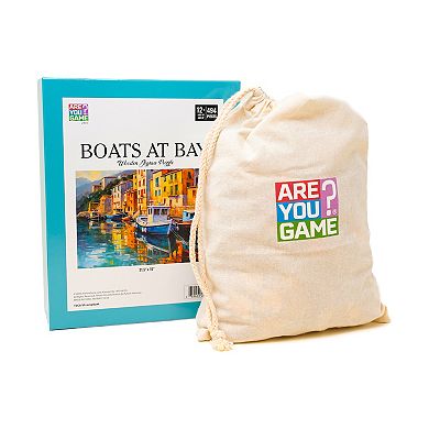 AREYOUGAMECOM Boats At Bay 494-Piece Wooden Jigsaw Puzzle