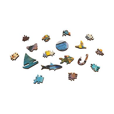 AREYOUGAMECOM Boats At Bay 494-Piece Wooden Jigsaw Puzzle