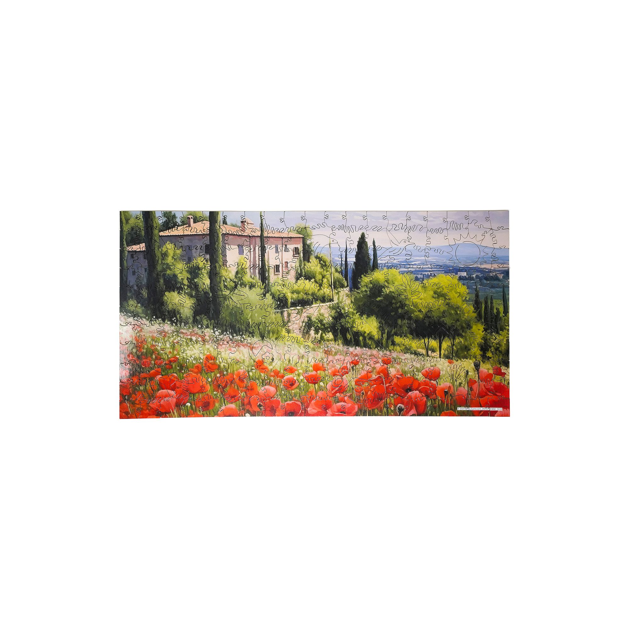 AREYOUGAMECOM Poppy Field in Full Sun 221-Piece Wooden Jigsaw Puzzle, Multi