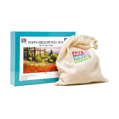 AREYOUGAMECOM Poppy Field in Full Sun 221-Piece Wooden Jigsaw Puzzle