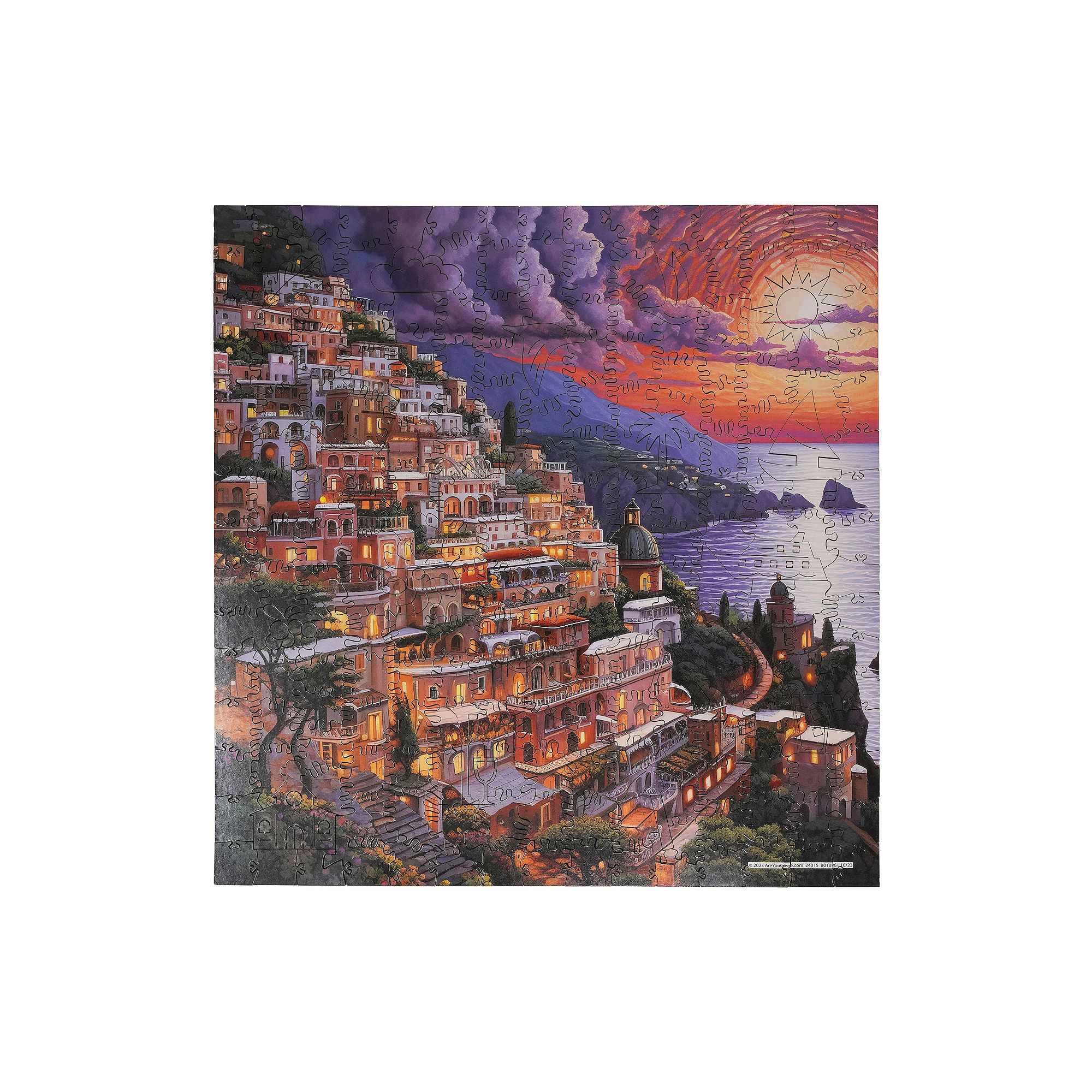 AREYOUGAMECOM Ocean View Sunset 237-Piece Wooden Jigsaw Puzzle, Multi
