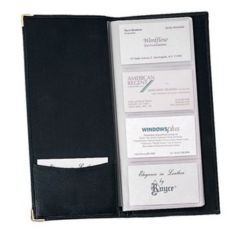 Royce Leather 4-Up Business Card File