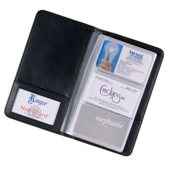 Royce Leather 3-Up Business Card File