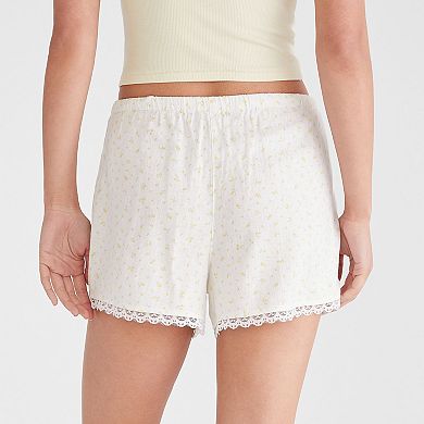 Juniors' Aeropostale Linen Lace Trim Boxer Shorts