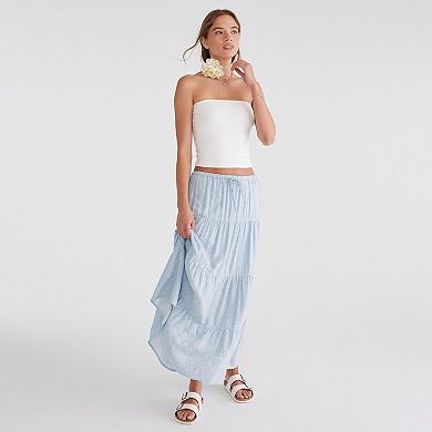 Juniors' Aeropostale Print Tiered Maxi Skirt