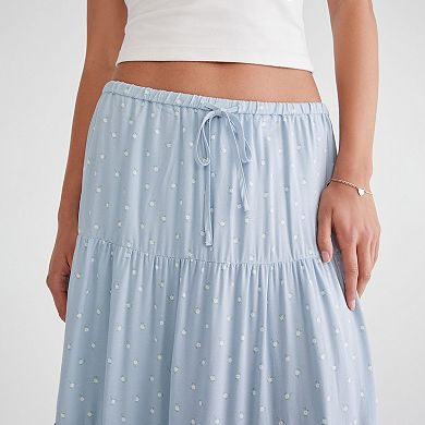 Juniors' Aeropostale Print Tiered Maxi Skirt