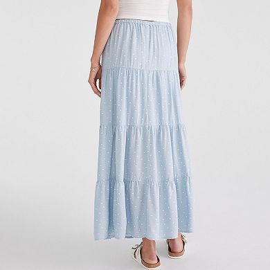 Juniors' Aeropostale Print Tiered Maxi Skirt