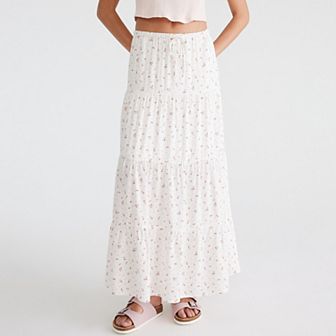 Juniors' Aeropostale Print Tiered Maxi Skirt