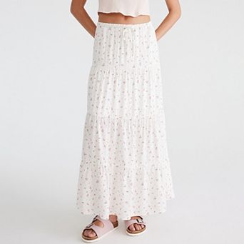 Juniors' Aeropostale Print Tiered Maxi Skirt