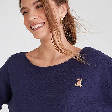 Juniors' Aeropostale Slash Neck Embroidered Sweater