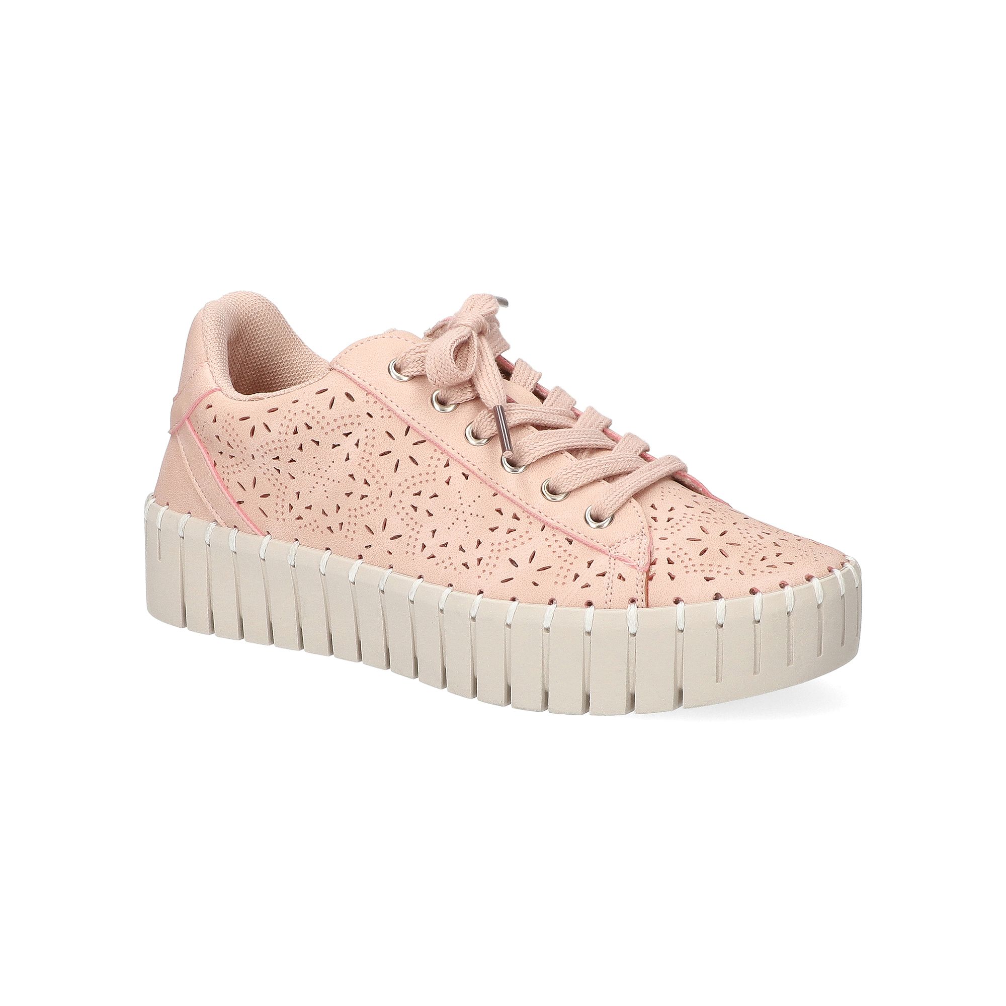 Easy Street Retta Womens Comfort Platform Sneakers, Size: 6, Blush