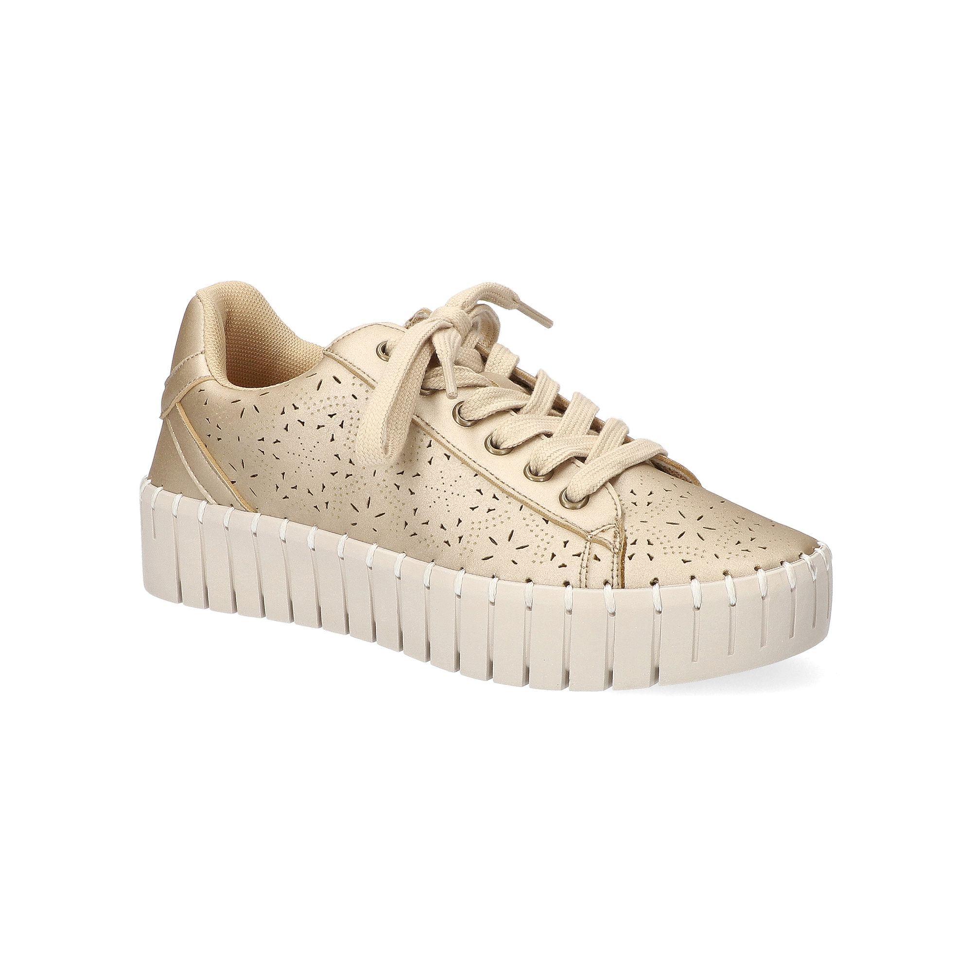 Easy Street Retta Womens Comfort Platform Sneakers, Size: 8 XW, Beige