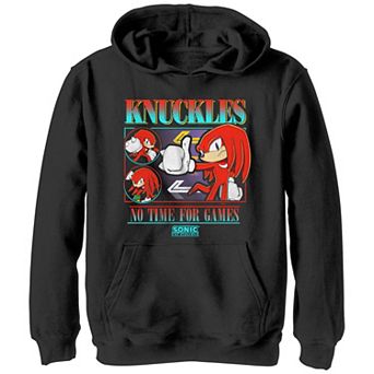 Boys 8-20 Sonic The Hedgehog Knuckles No Time For Games Graphic Hoodie