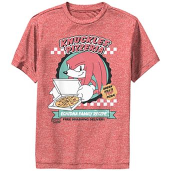 Boys 8-20 Sonic The Hedgehog Knuckles Pizzeria Performance Graphic Tee