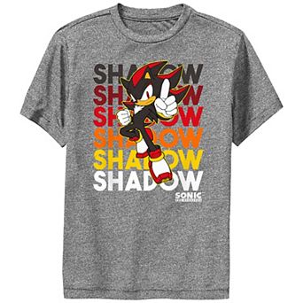 Boys 8-20 Sonic The Hedgehog Shadow Word Stack Poster Performance Graphic Tee