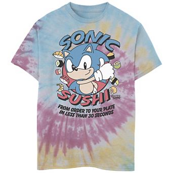 Boys 8-20 Sonic The Hedgehog Sonic Sushi Tie Dye Graphic Tee