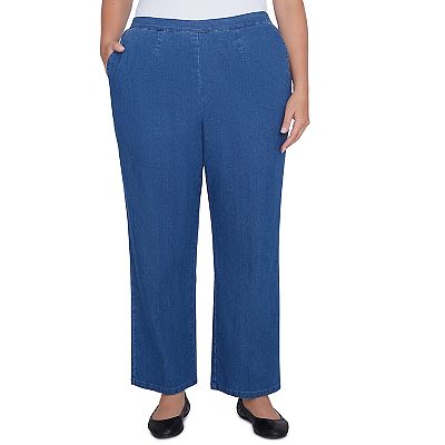 Plus Size Alfred Dunner Victoria Pull-On Medium Length Denim Pants