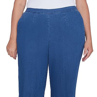 Plus Size Alfred Dunner Victoria Pull-On Medium Length Denim Pants