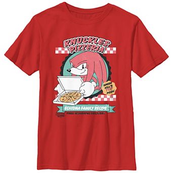 Boys 8-20 Sonic The Hedgehog Knuckles Pizzeria Graphic Tee