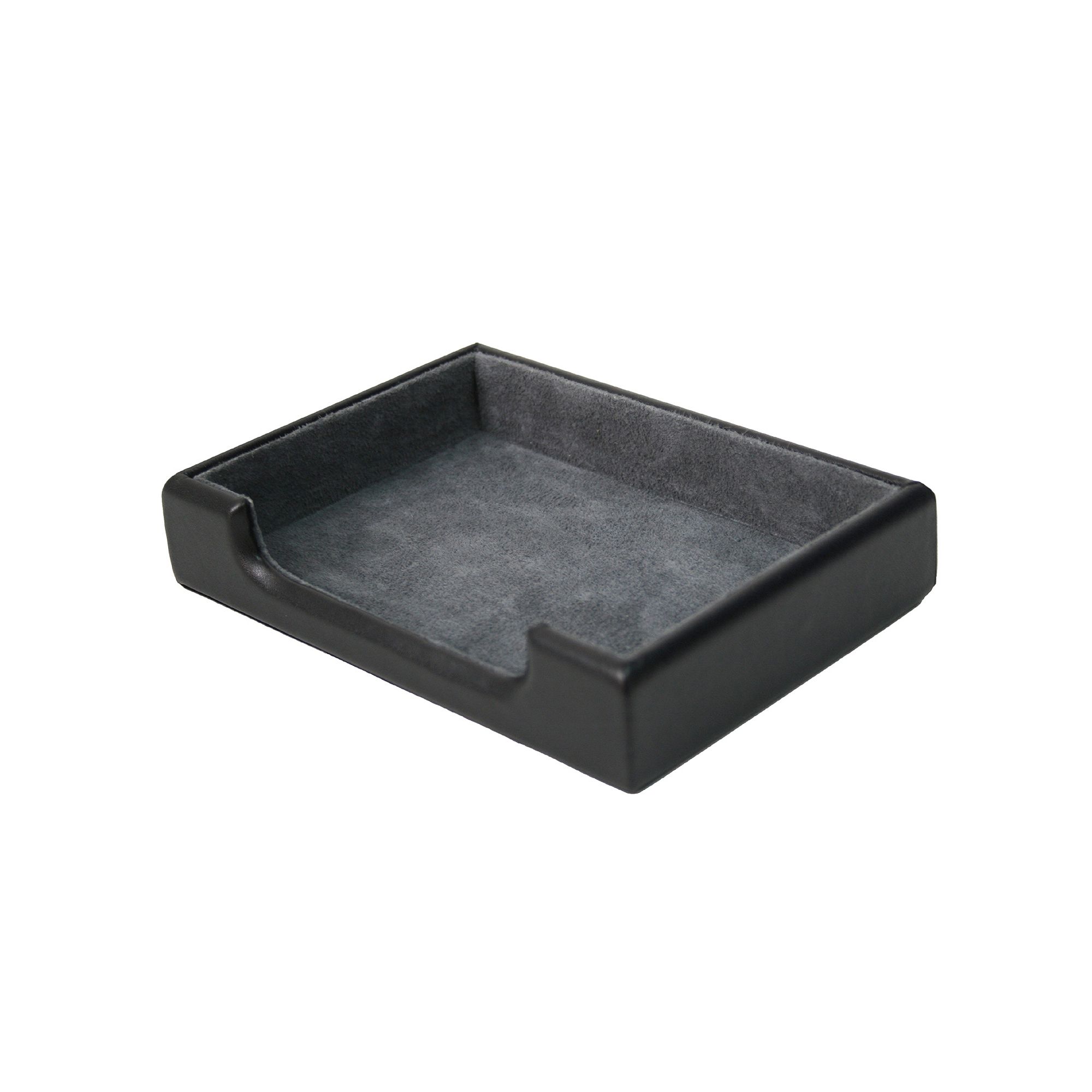 Royce Leather Desk Accessory Tray, Black