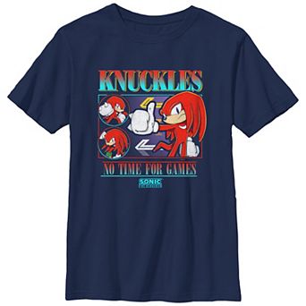 Boys 8-20 Sonic The Hedgehog Knuckles No Time For Games Graphic Tee