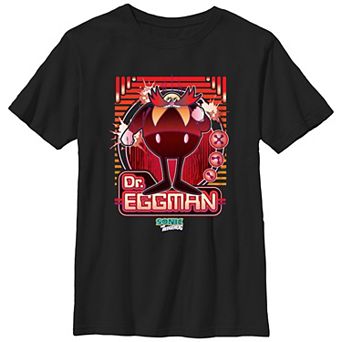 Boys 6-20 Sonic The Hedgehog Dr. Eggman Card Poster Graphic Tee