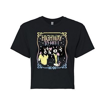 Juniors' ACDC Highway To Hell Cropped Tee