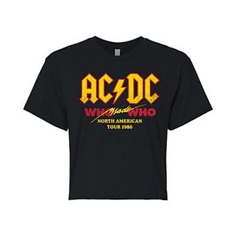 Juniors' ACDC Who Made Who Tour Cropped Tee