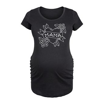 Maternity Mama Tattoo Heart Graphic Tee