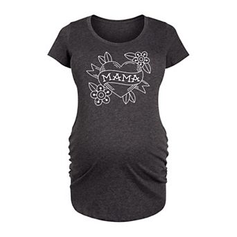 Maternity Mama Tattoo Heart Graphic Tee