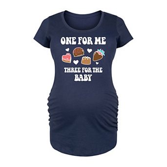 Maternity One For Me Three For Baby Chocolate Graphic Tee