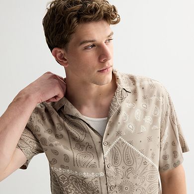 Men's Retrofit Boxy Bandana Button-Down Shirt
