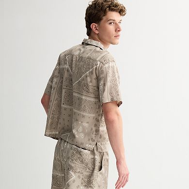 Men's Retrofit Boxy Bandana Button-Down Shirt