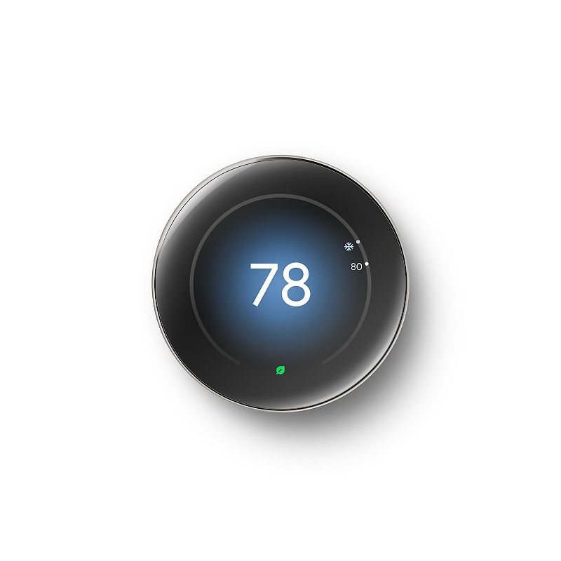 Google Nest Learning Thermostat (4th Gen) with Temp Sensor, Silver