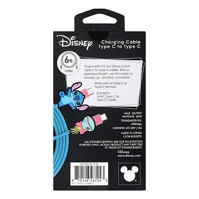 Disney's Lilo & Stitch 6-ft. Type C Braided Stitch and Scrump Charging Cable