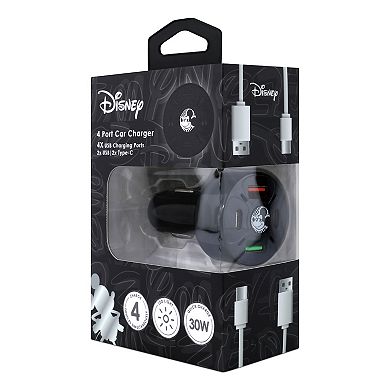 Disney 4 Port 2 USB-A 2 USB-C Car Charger