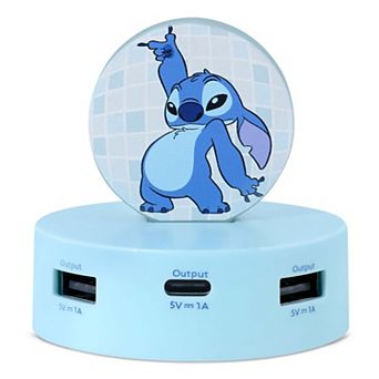 Disney's Lilo & Stitch 2 USB A & 1 USB C Charging Port Hub