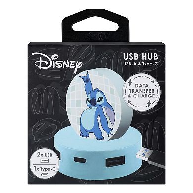 Disney's Lilo & Stitch 2 USB A & 1 USB C Charging Port Hub