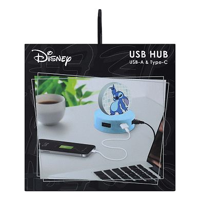 Disney's Lilo & Stitch 2 USB A & 1 USB C Charging Port Hub