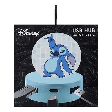 Disney's Lilo & Stitch 2 USB A & 1 USB C Charging Port Hub