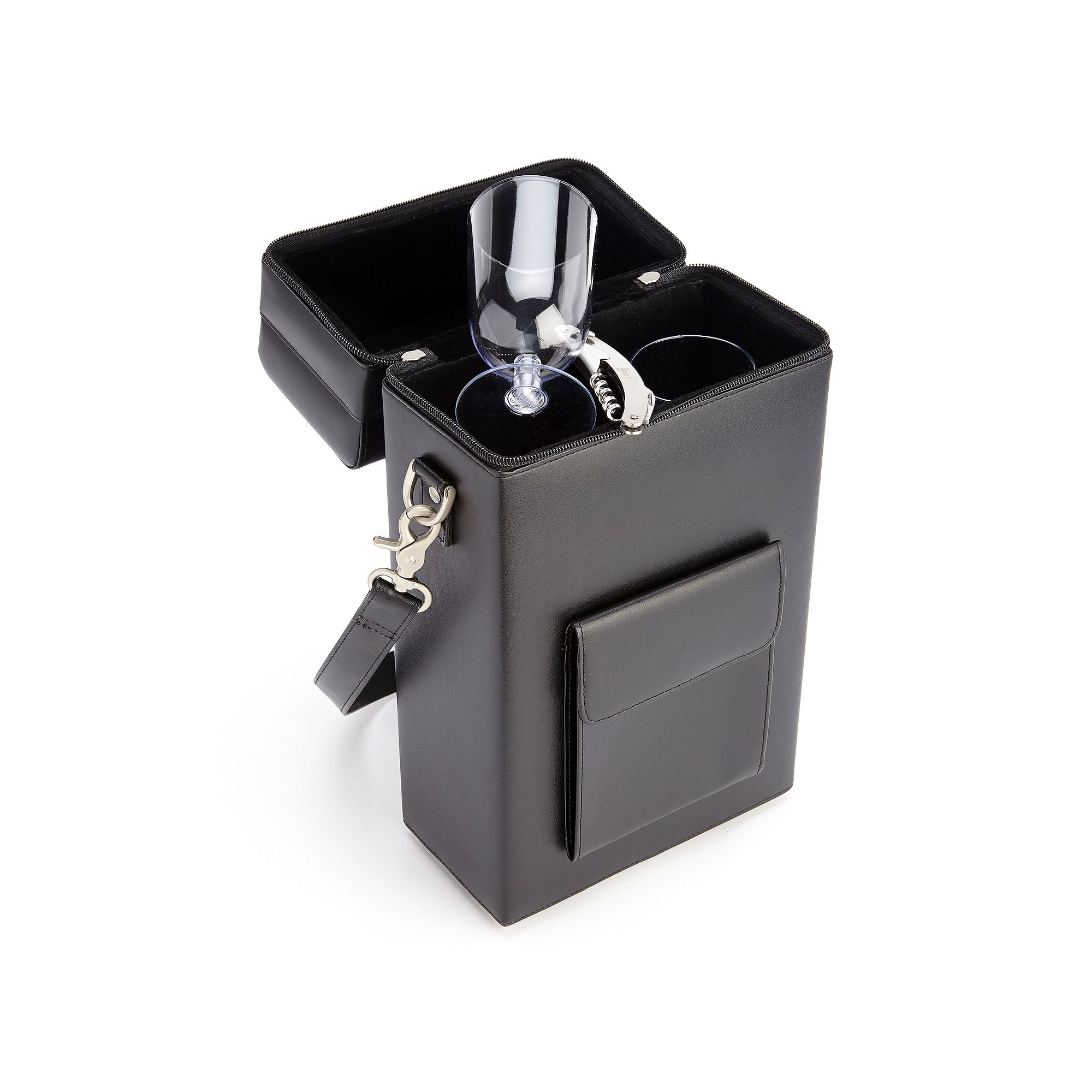 Royce Leather Connoisseur Wine Carrier, Black