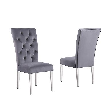 Best Master Furniture Layla Modern Velvet Upholstered Side Chairs (Set of 2)