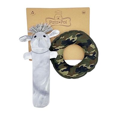 Durable Cotton Canvas Squeaky Dog Toy 2-Pack Labby-Do & Green Camo, Pata Pal