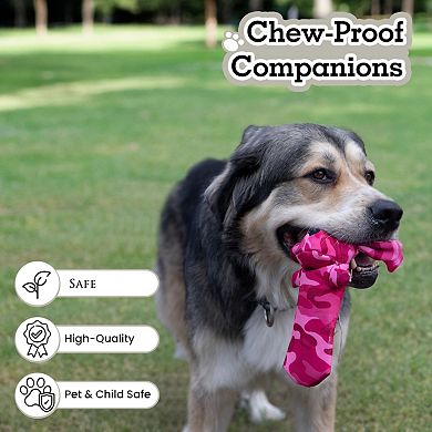 Durable Cotton Canvas, Pet Chew Toy 3pc Set (Sarg, T-Bone, & Pinky) From Pata Pal Pet Toys